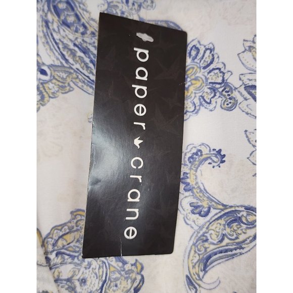 Paper Crane Dress Womens Small Blue White Open Front Midi Ruffled Cap Sleeve - Picture 14 of 16